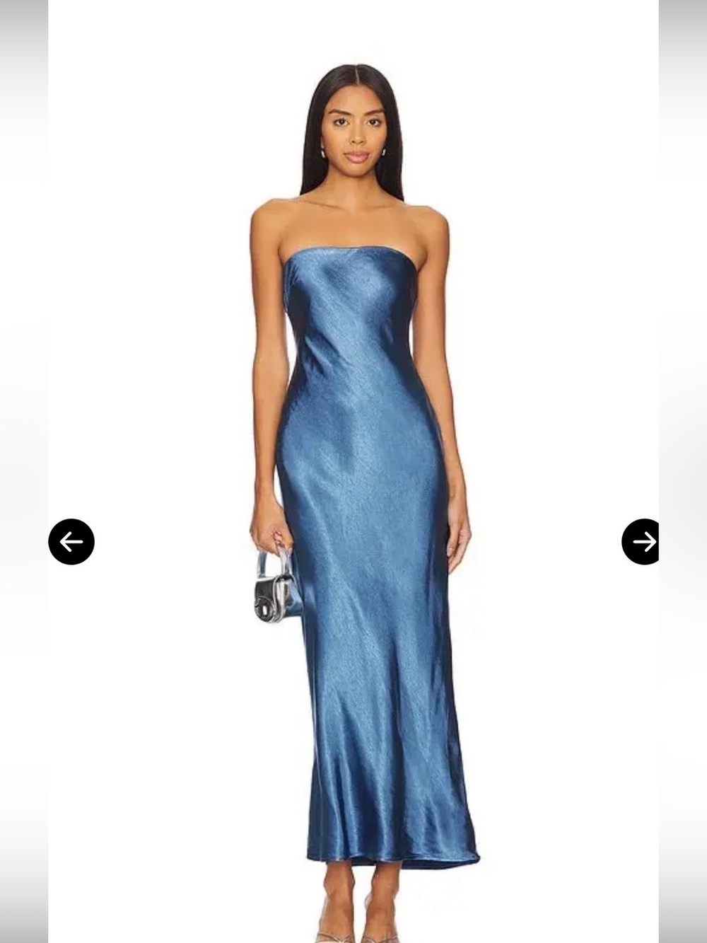 More To Come Emma Strapless Maxi Dress in Navy